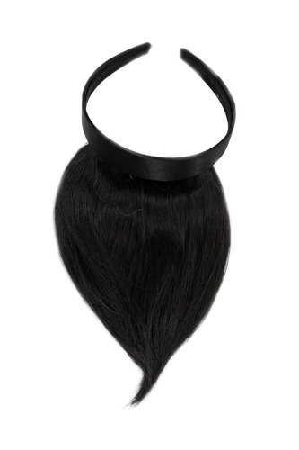 Hair Piece Clip in Bangs Fringe with hair circlet HIGH QUALITY synthetic fiber DARK BROWN HA073T-3