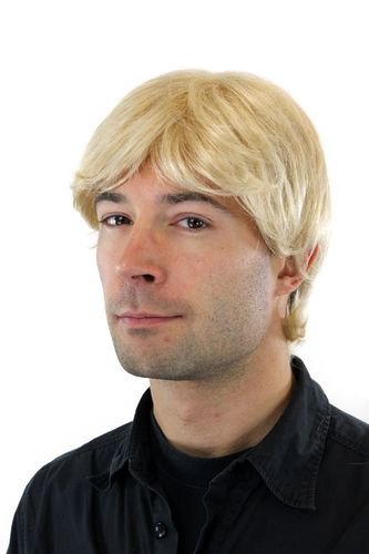 GFW355A-613E Man Gents Quality Wig short parting platinum bright blond