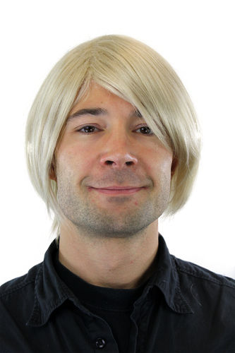 Man Men Quality Wig long Rock Indie Star long full dense parted fringe parting youthful young blond