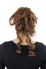 Hair Piece baroque voluminous wild curled like scrunchy with micro comb mahogany brown mix