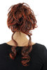 Hair Piece baroque voluminous wild curled like scrunchy with micro comb brown red mix