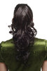 Hairpiece PONYTAIL with Claw Clamp/Clip long wet-look stringy curls medium black SA011-2 45 cm