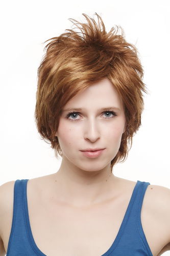 Extravagant and very sexy Lady Quality Wig short wild unruly spiky style light brown red brown mix
