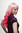 Incredible! Lady Quality Wig Cosplay Drag Queen White with Pink strands very long fringe curly ends