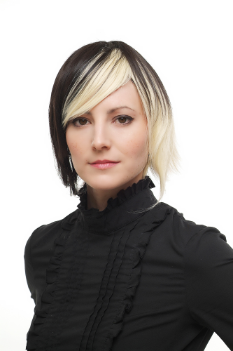 Lady Quality Wig Cosplay short Page Bob two coloured dark brown bright blond Goth Emo 1241-050X002