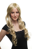 ALMOST UNREAL Lady Quality Wig sexy middle parting VERY LONG bright blonde BLOND wavy slight curls