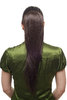 Hairpiece Ponytail with Mini Claw Clamp/Clip and Drawstring long full voluminous but straight brown