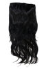 Hairpiece Halfwig 7 Microclip Clip In Extension VERY long straight slight wave wavy BLACK