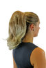Ponytail Hairpiece extension medium length straight bouncing wavy tips blond mix butterfly 14"