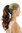 Hairpiece PONYTAIL with comb and snapwrap long wavy slightly curled chestnut brown mix 18"
