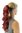 ROSY-350 Hairpiece PONYTAIL with comb and snapwrap long wavy slightly curled dark copper red 18"