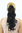 ROSY-1 Hairpiece PONYTAIL with comb and snapwrap long wavy slightly curled deep black 18"