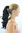 ROSY-1 Hairpiece PONYTAIL with comb and snapwrap long wavy slightly curled deep black 18"