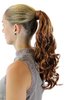 ROSY-30 Hairpiece PONYTAIL with comb and snapwrap long wavy slightly curled light copper brown 18"