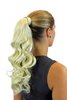 ROSY-613 Hairpiece PONYTAIL with comb and snapwrap long wavy slightly curled platinum blond 18"