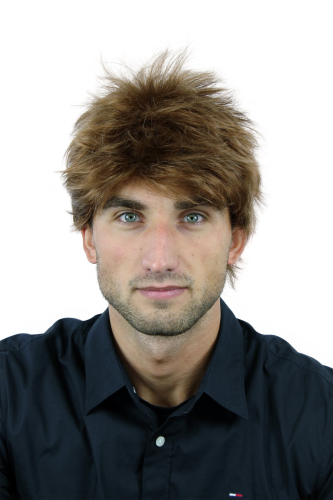 WL-2072A-18/30 Men Gents Quality Wig short wild teased youthful copper brown dark blond mix