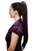 Hairpiece PONYTAIL with Claw Clamp/Clip extremely long straight & smooth dark brown T113-4 70 cm