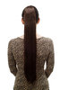 Hairpiece PONYTAIL with Claw Clamp/Clip extremely long straight & smooth chocolate brown 70 cm