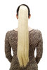 Hairpiece PONYTAIL with Claw Clamp/Clip extremely long straight & smooth bright blond 70 cm
