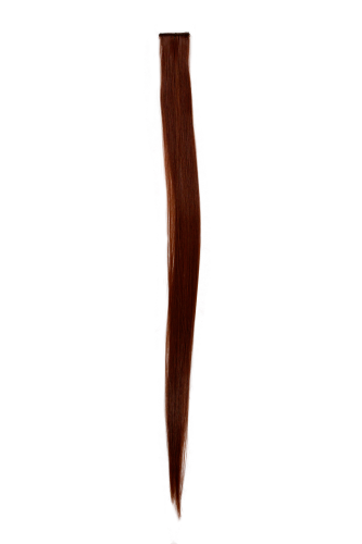 1 Clip-In extension strand highlight straight 1,2 inch wide, 20 inches long copper brown redbrown