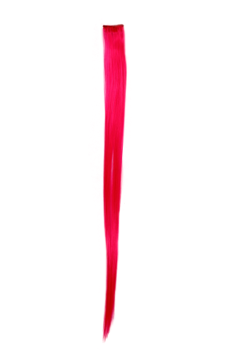 One Clip-In extension strand highlight straight micro clip, 1,2 inch wide, 20 inches long neon pink