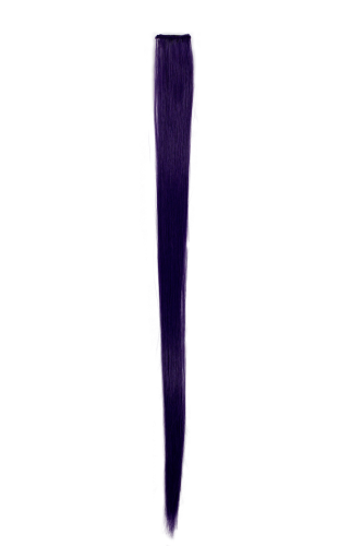 1 Clip-In extension strand highlight straight micro clip, 1,2 inch wide 20 inches long dark purple