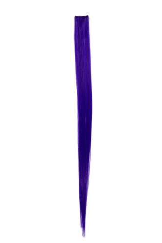 1 Clip-In extension strand highlight straight micro clip, 1,2 inch wide 20 inches long neon purple