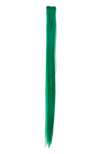 1 Clip-In extension strand highlight straight 1,2 inch wide, 20 inches long neon bright green