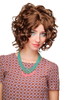 Lady Quality Wig naugthy 60s retro style curls curled middle-parting brown brunette mix
