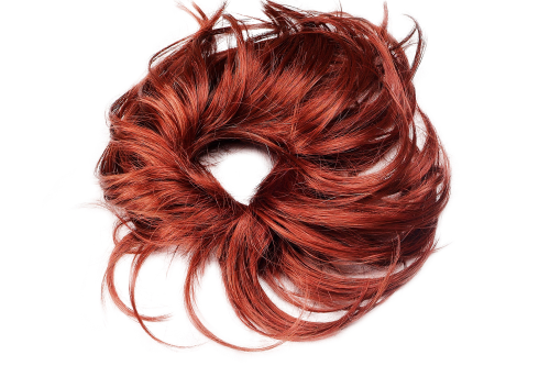 Irene-35+6 Scrunchy Hair Piece hair band voluminous wild curled dark red brown mix