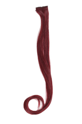 YZF-P1C18-T2315 One Clip Clip-In extension strand highlight curled wavy micro clip long dark red