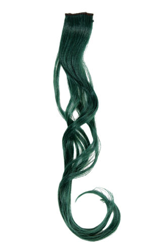 One Clip Clip-In extension strand highlight curled wavy micro clip long hunter green