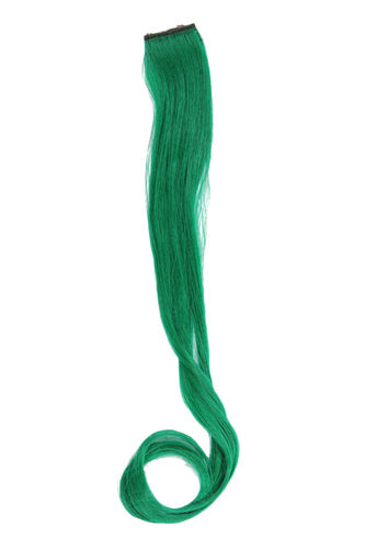 YZF-P1C18-T2615 One Clip Clip-In extension strand highlight curled wavy micro clip long dark green