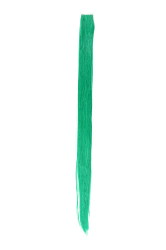 1 Clip-In extension strand highlight straight 1,5 inch wide 25 inches long blueish green turquoise