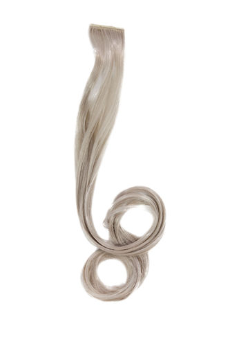1 Clip-In extension strand highlight curled wavy micro clip 1,5 inch wide 25 inches long ash blond