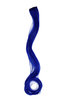 1 Clip-In extension strand highlight curled wavy micro clip 1,5 inch wide 25 inches long royal blue