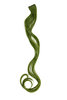 1 Clip-In extension strand curled wavy micro clip 1,5 inch wide 25 inches long olive green