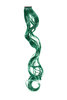 1 Clip-In extension strand highlight curled wavy 1,5 inch wide 25 inches long hunter green