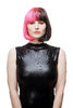 Lady Quality Wig Cosplay short Page Bob Longbob two-faced split in middle pink & black bangs fringe