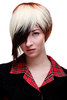 Lady or Men Quality Wig Cosplay short Page Bob 3 coloured red brown platinum long parted fringe