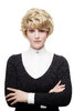 Lady Quality Wig short middle blond mixed + platinum blond hues curly wavy full voluminous volume