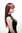 Lady Quality Wig Cosplay long straight black with red strands & ends bangs fringe Punk Emo Goth