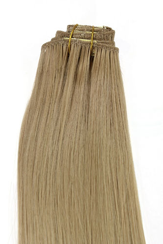 Clip-In Hair Extensions 8 pcs complete set full head different width length 16" inch ash blond