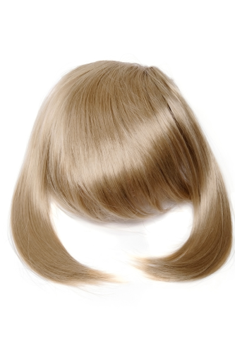 Hair Piece Clip in Bangs Fringe long framing strands for perfect natural fit ash blond
