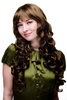 Lady Quality Wig long straight top with beautful curling ends medium BROWN cute bangs fringe