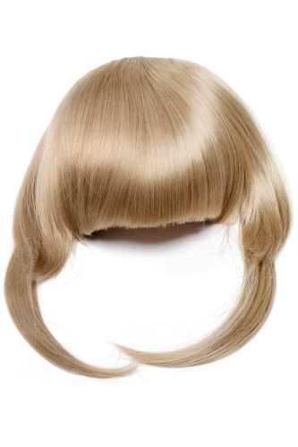 Hair Piece Clip in Bangs Fringe long framing strands for perfect natural fit light ash blond