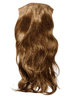 Hairpiece Halfwig 7 Microclip Clip In Extension VERY long straight slight wave wavy medium brown