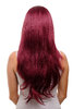 Hairpiece Halfwig 7 Microclip Clip In Extension VERY long straight slight wave wavy red aubergine