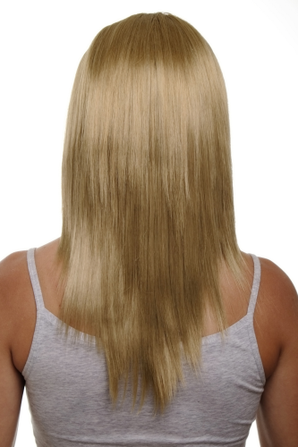 Hairpiece half wig clip-in hair extension 5 micro clips long straight light ash blond 20"