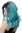 GFW1828-T5126+ombre Stunning Lady Quality Wig long slight wave middle parting ombre black turquoise